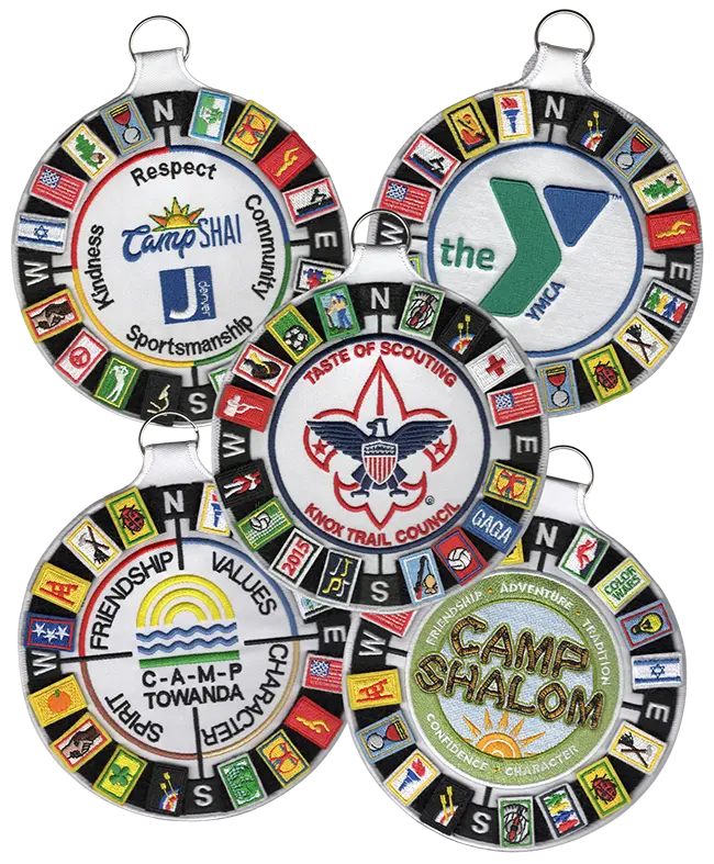 A grid of colorful embroidered patches